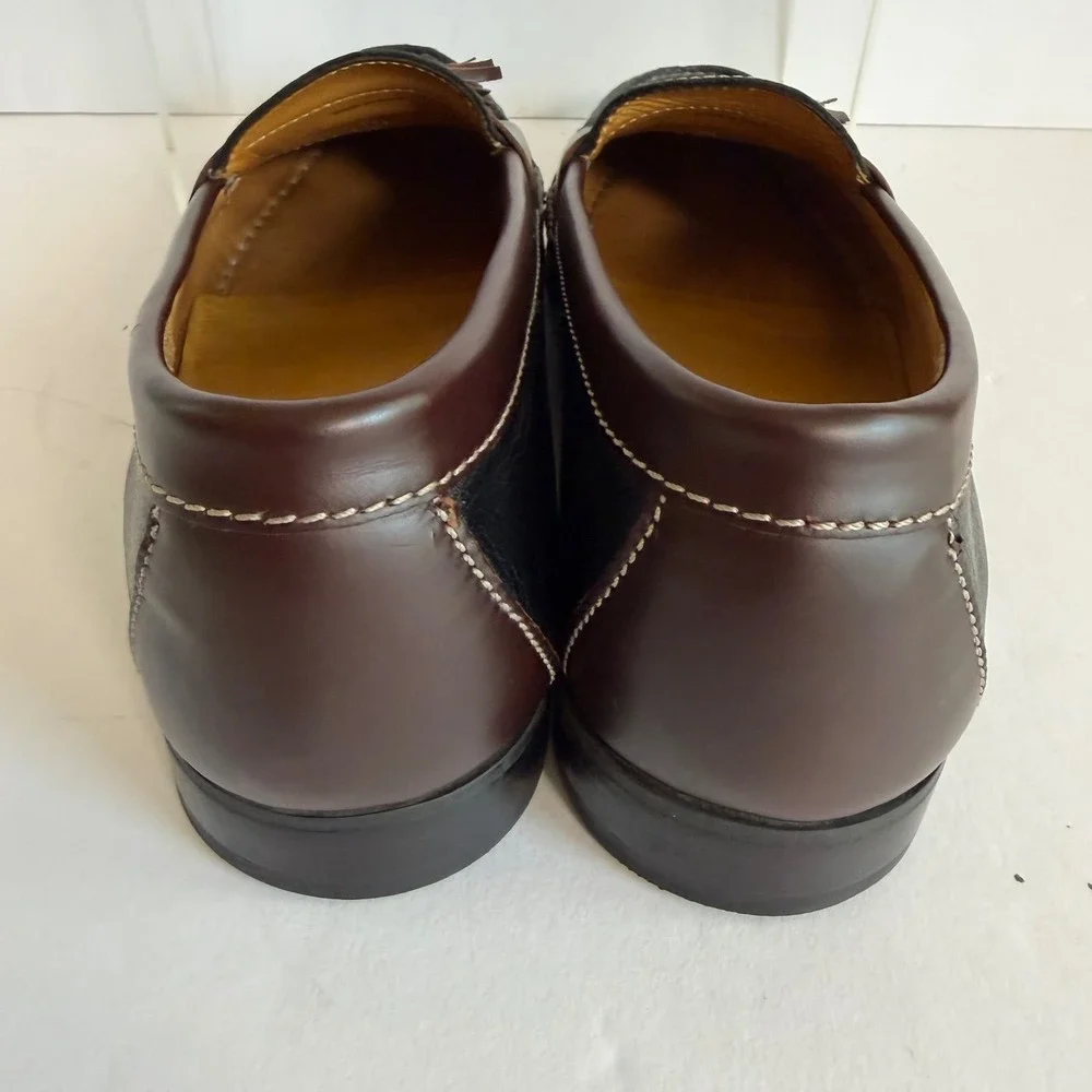 Cole Haan Tassel Loafers 10.5 Black Brown Leather‎ Dress Shoes Preppy Office